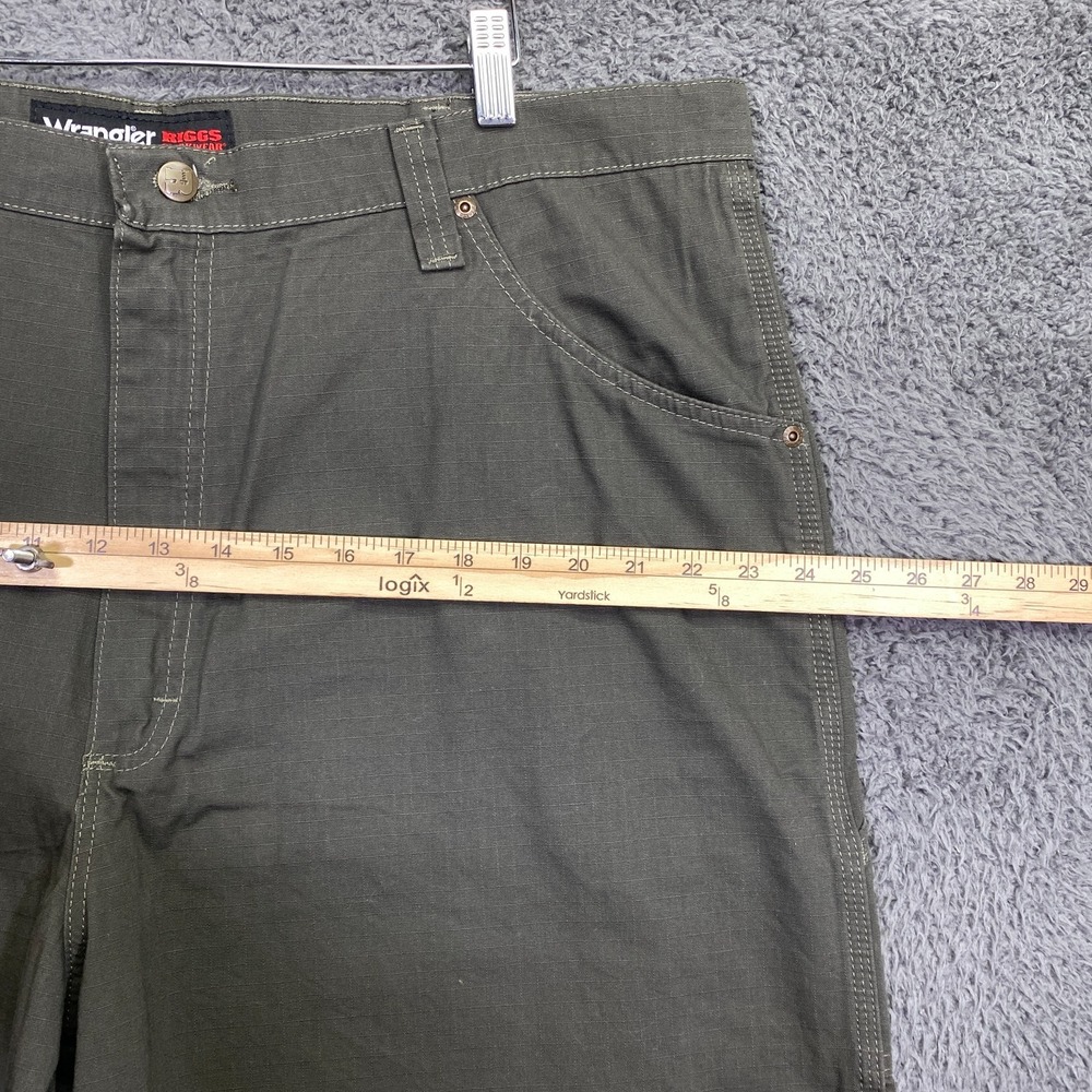 Wrangler RIGGS Carpenter Pants 42x36 Green Ripstop Workwear 103W020LD - Picture 4 of 12
